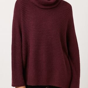 Max Studio Deep Wine Cowl Neck Sweater With Dolman Sleeves Size Large